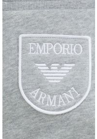 Emporio Armani Underwear dres damski kolor szary. Kolor: szary. Materiał: dresówka. Wzór: nadruk #8