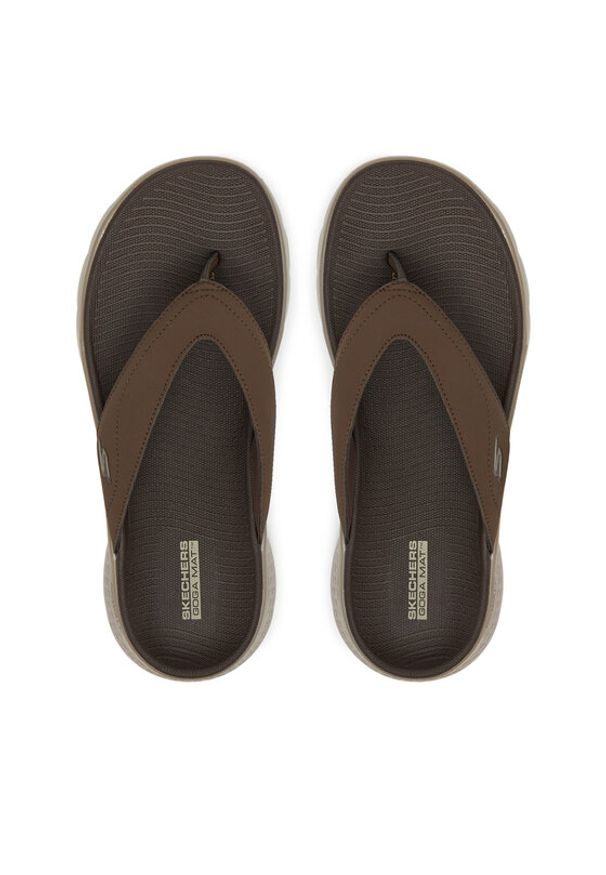 skechers - Skechers Japonki Go Walk Flex Sandal-Vallejo 229202/CHOC Brązowy. Kolor: brązowy. Materiał: syntetyk