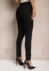 Renee - Czarne Skinny Jeansy z Dodatkiem Bawełny High Waist Eviloria. Stan: podwyższony. Kolor: czarny