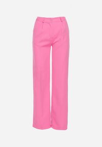 Born2be - Różowe Spodnie w Stylu Garniturowym ze Szlufkami Dionissa. Okazja: na co dzień. Stan: podwyższony. Kolor: różowy. Wzór: aplikacja. Styl: casual, elegancki #5