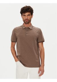 Michael Kors Polo CS550V85KS Brązowy Regular Fit. Typ kołnierza: polo. Kolor: brązowy. Materiał: bawełna