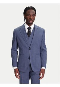 HUGO BOSS Garnitur Henry-Getlin253V1X 50544664 Niebieski Regular Fit. Kolor: niebieski. Materiał: wełna, syntetyk #13