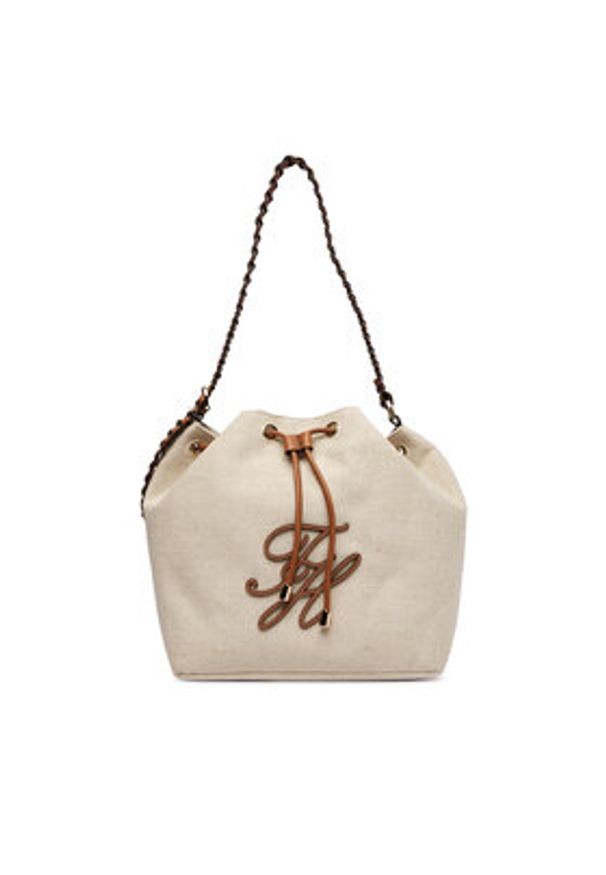 TOMMY HILFIGER - Tommy Hilfiger Torebka Th Elev Summer Bucket Canvas AW0AW18631 Beżowy. Kolor: beżowy