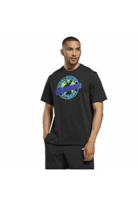 Koszulka z krótkim rękawem Męska Reebok Les Mills® Oversized Graphic Czarny. Kolor: czarny. Długość rękawa: krótki rękaw. Długość: krótkie. Sport: fitness
