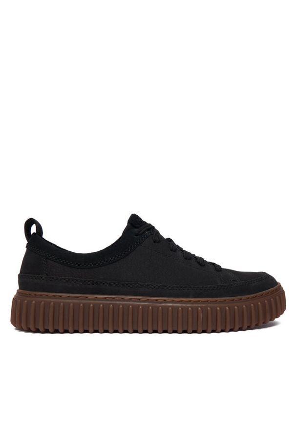 Clarks Sneakersy Torhill Lace 26183470 Czarny. Kolor: czarny. Materiał: nubuk, skóra