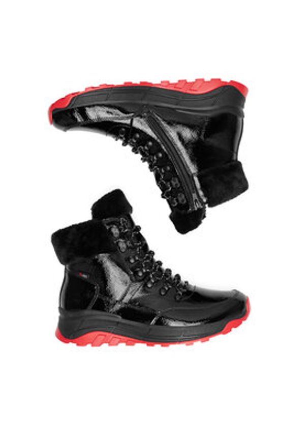Rieker Revolution Lifestyle Botki W0063-01 Czarny. Kolor: czarny. Materiał: skóra, lakier