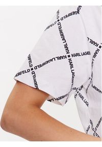 Karl Lagerfeld - KARL LAGERFELD T-Shirt Diamond Logo 230W1707 Biały Relaxed Fit. Typ kołnierza: dekolt w karo. Kolor: biały. Materiał: bawełna #3