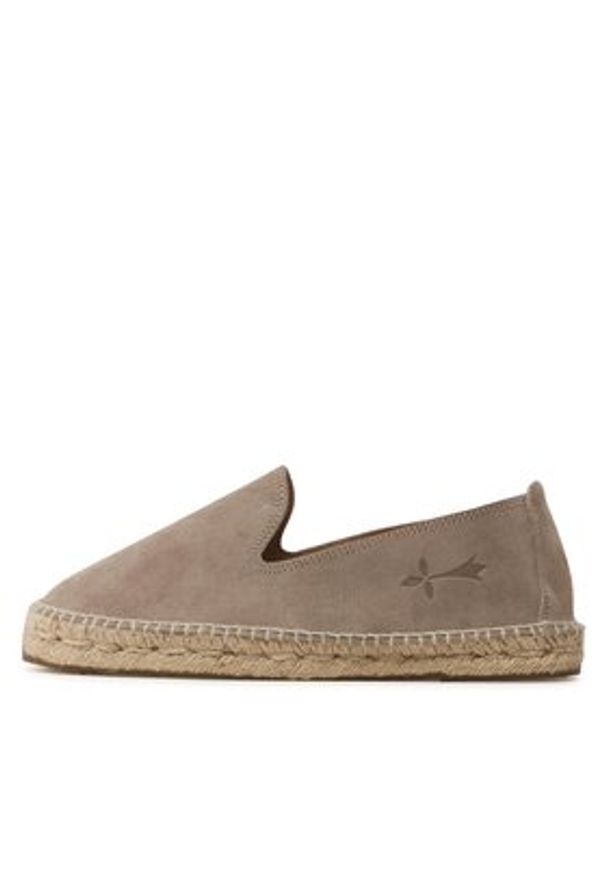 Manebi Espadryle Flat Espadrilles W 1.9 C0 W 1.9 Beżowy. Kolor: beżowy. Materiał: skóra, zamsz