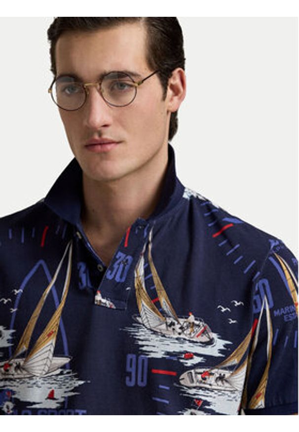 Polo Ralph Lauren Polo 710971785001 Granatowy Classic Fit. Typ kołnierza: polo. Kolor: niebieski. Materiał: bawełna