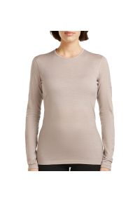 Koszulka damska Icebreaker Merino 200 Oasis Long Sleeve Crewe 1043750LH1 - beżowa. Kolor: beżowy. Materiał: materiał, wełna. Długość rękawa: długi rękaw. Sport: fitness, wspinaczka #1