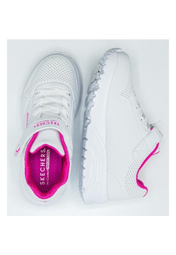 skechers - Tenisówki Skechers Model Uno Lite Kolor Biały. Kolor: biały, różowy, wielokolorowy. Materiał: tkanina, syntetyk. Model: Skechers Sport. Sport: turystyka piesza
