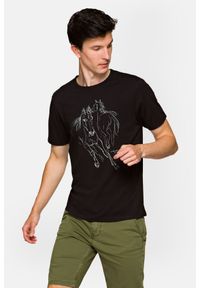 Lancerto - Koszulka Czarna Bawełniana Dexter. Kolor: czarny. Materiał: bawełna