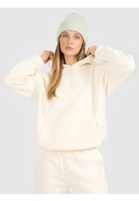 4f - 4F Polar loose z kapturem damski - biały L. Typ kołnierza: kaptur. Kolor: biały. Materiał: polar. Sport: snowboard #1