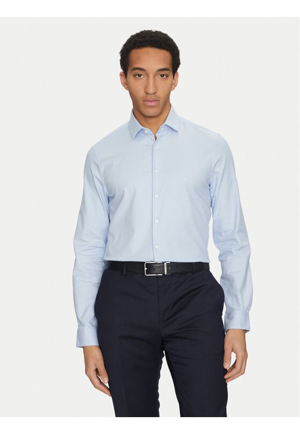 Calvin Klein Koszula K10K114310 Błękitny Slim Fit. Kolor: niebieski. Materiał: bawełna