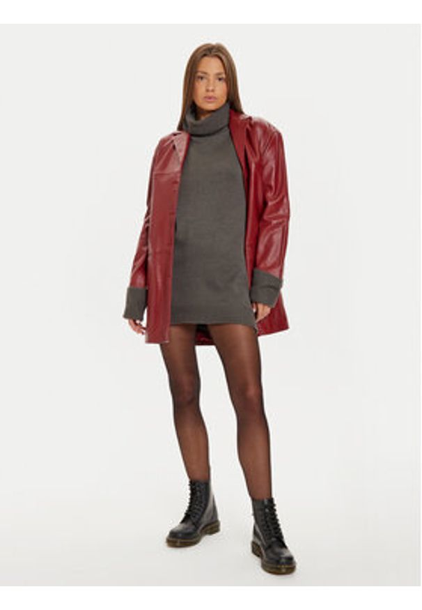 Brave Soul Sukienka dzianinowa LKD-555BELLACHAR Szary Loose Fit. Kolor: szary. Materiał: syntetyk