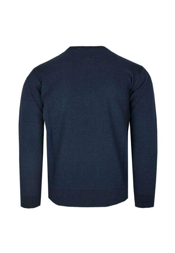 Męski Sweter Pako Jeans - Wełniany - Granatowy Melanż. Kolor: niebieski. Materiał: akryl, wełna. Wzór: melanż. Styl: elegancki, klasyczny