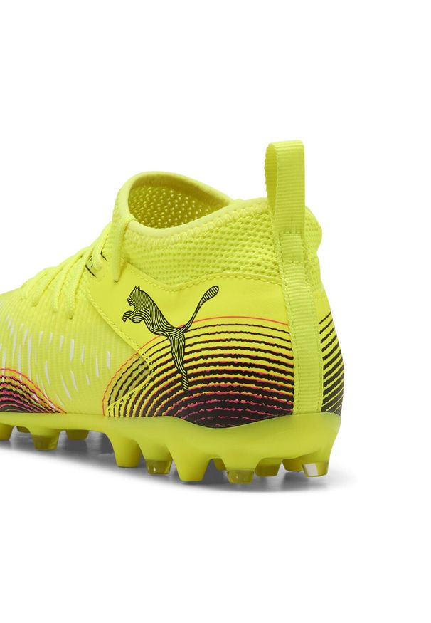 Puma - Młodzieżowe buty piłkarskie FUTURE 8 MATCH MG PUMA. Kolor: czarny, różowy, wielokolorowy, żółty. Sport: piłka nożna