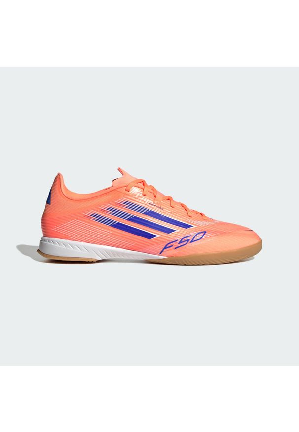 Adidas - Buty F50 League Indoor. Kolor: niebieski, pomarańczowy, biały, wielokolorowy. Sport: piłka nożna