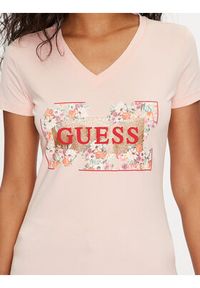 Guess T-Shirt W4GI23 J1314 Różowy Slim Fit. Kolor: różowy. Materiał: bawełna #4