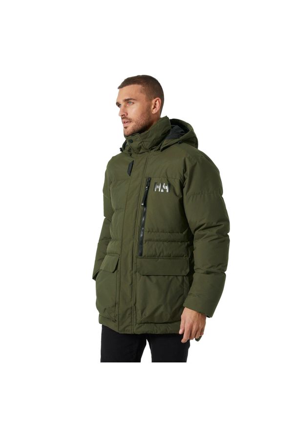 Kurtka puchowa Helly Hansen Tromsoe. Kolor: zielony. Materiał: puch. Sezon: zima. Sport: turystyka piesza
