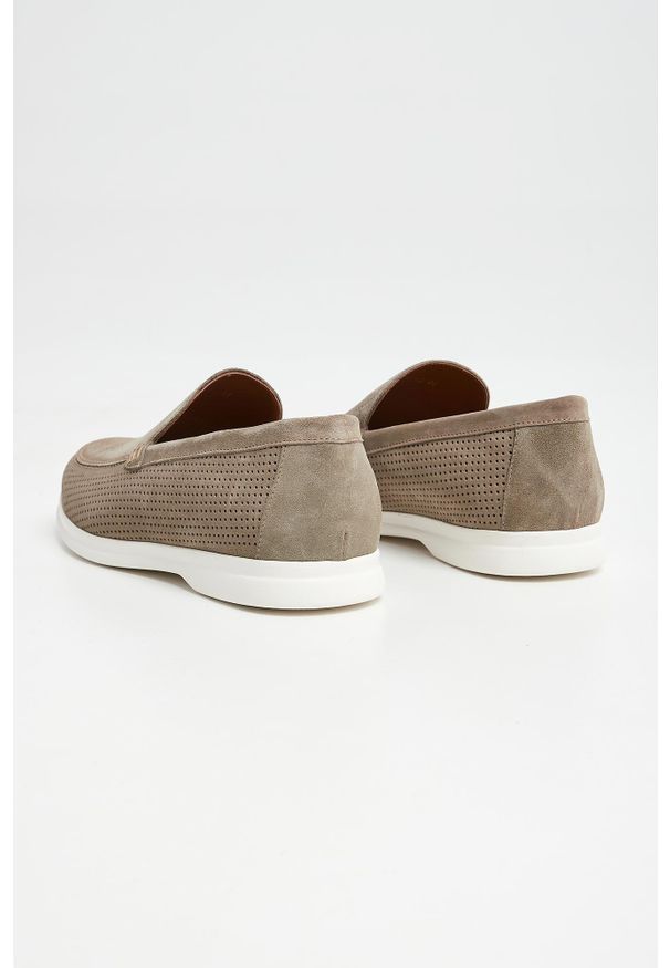 Mokasyny męskie zamszowe CESARE CASADEI. Materiał: zamsz