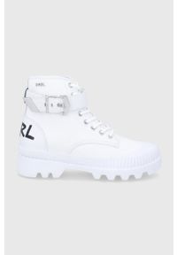 Karl Lagerfeld trampki TREKKA II damskie kolor biały. Nosek buta: okrągły. Kolor: biały. Materiał: guma. Szerokość cholewki: normalna. Obcas: na platformie