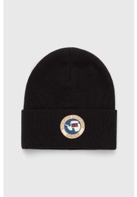 Napapijri czapka kolor czarny z grubej dzianiny. Kolor: czarny. Materiał: dzianina #1