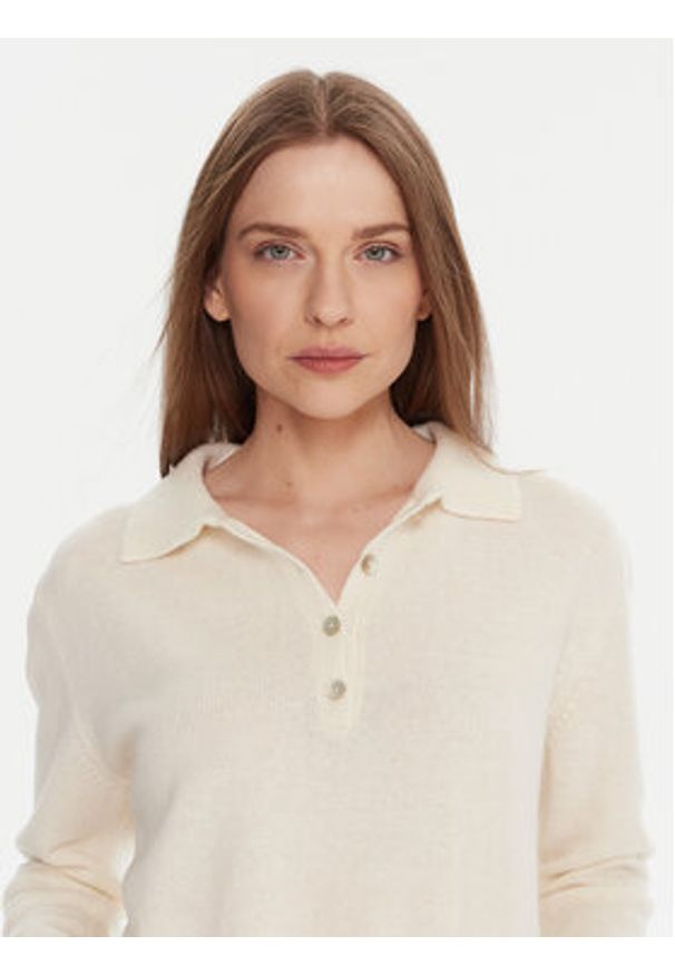 Kontatto Sweter 3M0977C Écru Regular Fit. Materiał: wełna
