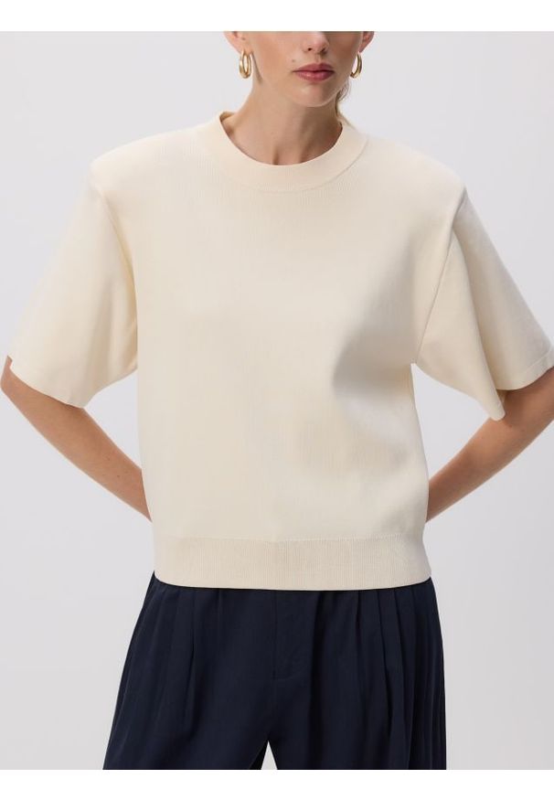 Reserved - Sweter z wiskozą - złamana biel. Materiał: wiskoza