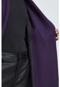 medicine - Medicine płaszcz z domieszką wełny damski kolor fioletowy przejściowy oversize. Kolor: fioletowy. Materiał: wełna. Wzór: gładki. Styl: klasyczny #4