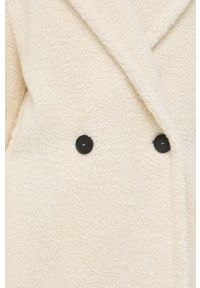 Liviana Conti płaszcz kaszmirowy kolor beżowy przejściowy dwurzędowy. Kolor: beżowy. Materiał: kaszmir. Styl: klasyczny #5