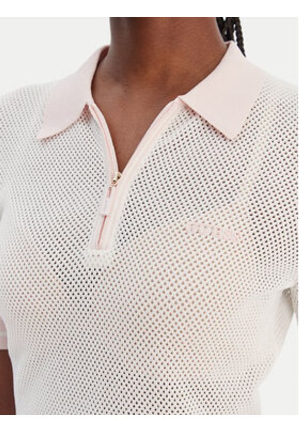 Guess Polo V6GR04 Z0725 Biały Regular Fit. Typ kołnierza: polo. Kolor: biały. Materiał: syntetyk