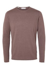 Selected Homme Sweter 16079774 Bordowy Regular Fit. Kolor: czerwony. Materiał: bawełna #3