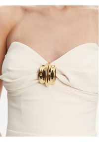 Elisabetta Franchi Sukienka koktajlowa AB-769-51E2 Écru Regular Fit. Kolor: kremowy. Materiał: syntetyk. Styl: wizytowy #5