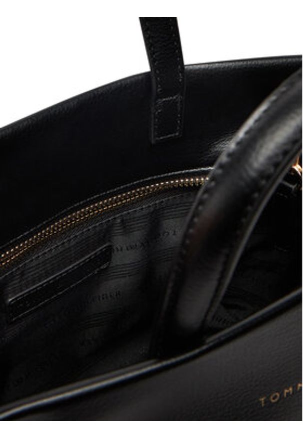 TOMMY HILFIGER - Tommy Hilfiger Torebka Th Logotape AW0AW17694 Czarny. Kolor: czarny. Materiał: skórzane