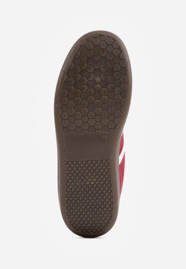 Born2be - Bordowe Sneakersy z Imitacji Zamszu na Płaskiej Podeszwie Memeriana. Kolor: czerwony. Materiał: zamsz. Szerokość cholewki: normalna. Obcas: na płaskiej podeszwie