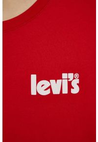 Levi's® - Levi's t-shirt bawełniany kolor czerwony z nadrukiem. Okazja: na spotkanie biznesowe. Kolor: czerwony. Materiał: bawełna. Wzór: nadruk. Styl: biznesowy #3