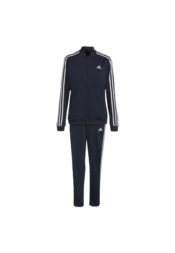 Adidas - Essentials 3-Stripes Track Suit. Kolor: niebieski, wielokolorowy, biały. Materiał: dresówka