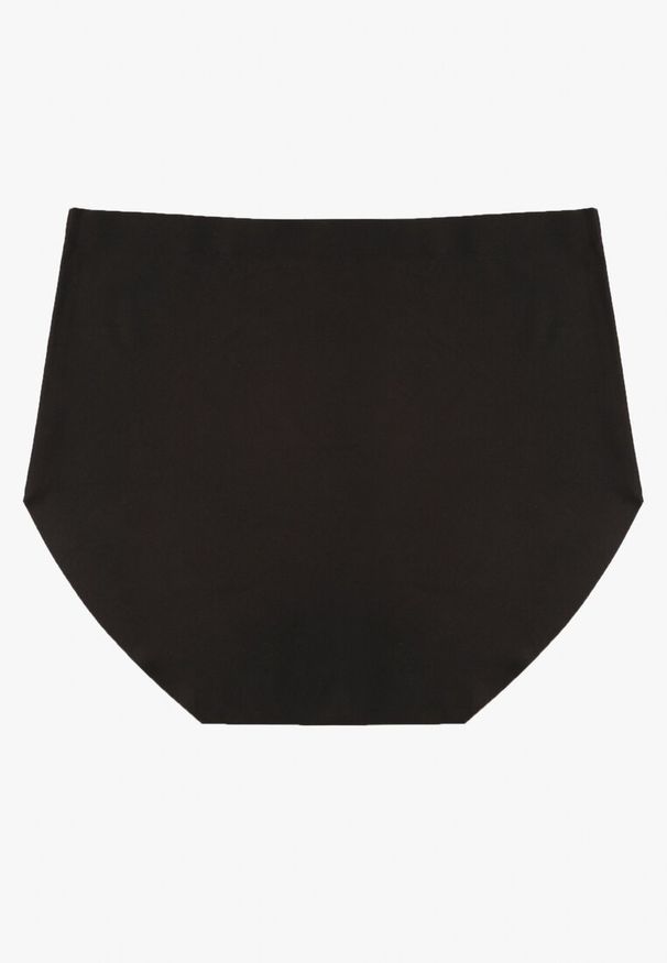 Born2be - Czarne Majtki Bezszwowe Typu Figi z Wysokim Stanem Doliressa. Stan: podwyższony. Kolekcja: plus size. Kolor: czarny. Materiał: jeans