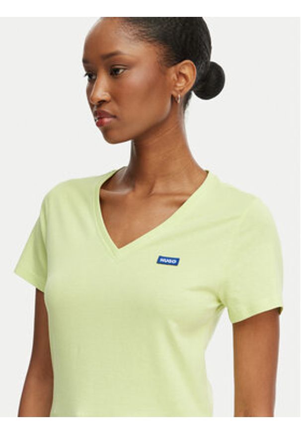 Hugo - HUGO T-Shirt Classic 50513667 Zielony jasny Slim Fit. Kolor: zielony. Materiał: bawełna