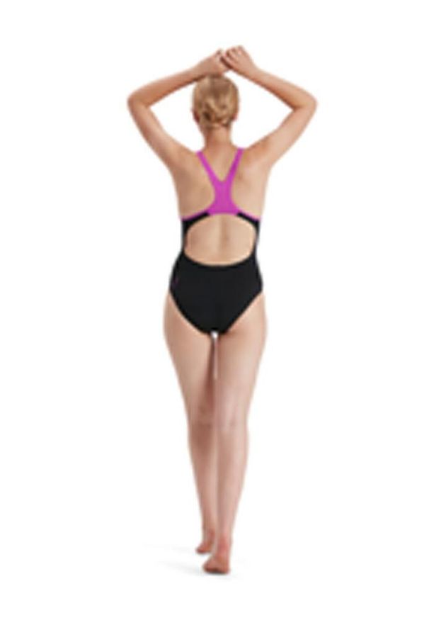 Strój Kąpielowy Speedo Plastisol Laneback – Czarno-różowy – Rozmiar 28. Kolor: czarny, różowy, wielokolorowy