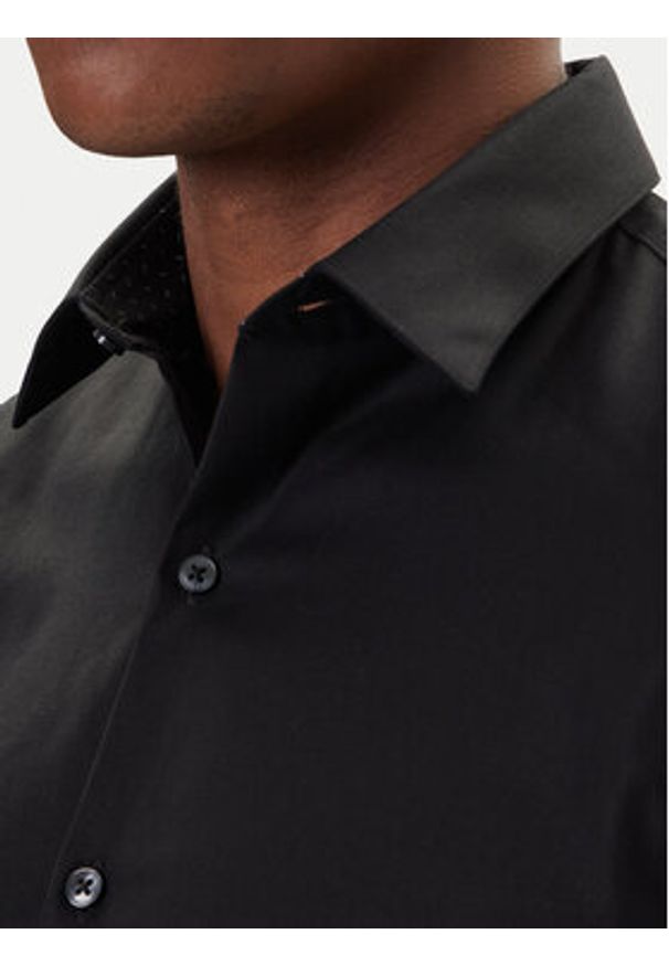 Calvin Klein Koszula LV019EU053 Czarny Slim Fit. Kolor: czarny. Materiał: bawełna