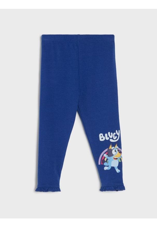 Sinsay - Bawełniane legginsy z nadrukiem Bluey - fioletowy. Kolor: fioletowy. Materiał: bawełna. Wzór: nadruk