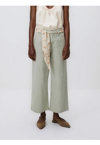 Reserved - Jeansy culotte z chustką - zielony. Kolor: zielony