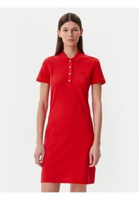 Lacoste Sukienka codzienna EF5473 Czerwony Slim Fit. Okazja: na co dzień. Kolor: czerwony. Materiał: bawełna. Typ sukienki: proste. Styl: casual #1