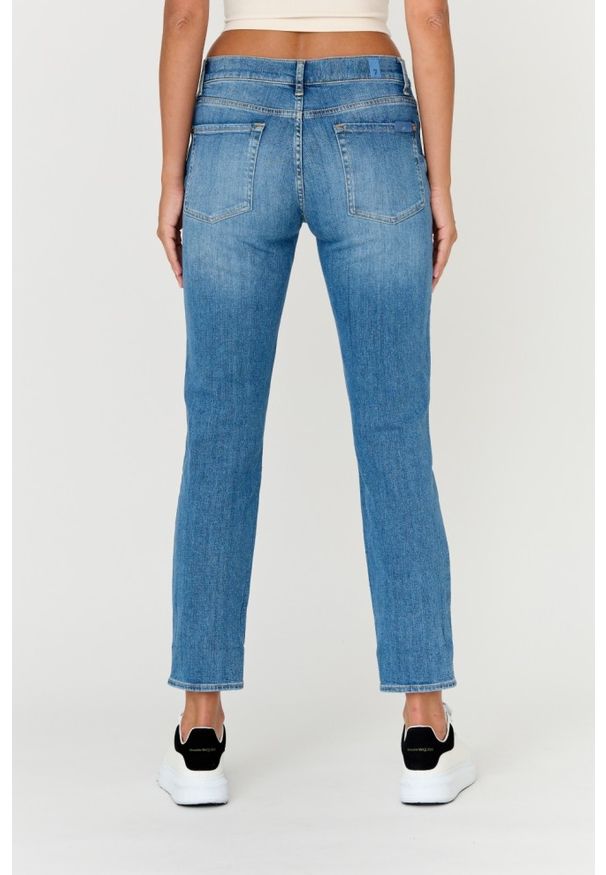 7 FOR ALL MANKIND Błękitne jeansy damskie RELAXED SKINNY. Kolor: niebieski