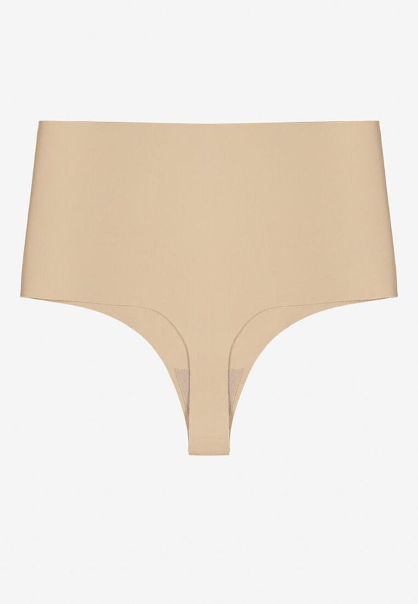 Renee - Beżowe Bezszwowe Majtki High Waist Kolunea. Stan: podwyższony. Kolor: beżowy