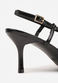 Born2be - Czarne Eleganckie Szpilki VICES z Ozdobną Kokardą Adrelena. Nosek buta: szpiczasty. Zapięcie: sprzączka. Kolor: czarny. Wzór: aplikacja. Materiał: skóra, lakier. Sezon: lato. Obcas: na szpilce. Styl: elegancki. Wysokość obcasa: średni #6