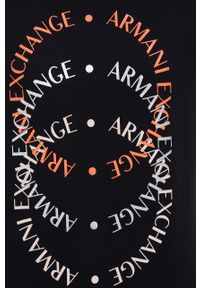 Armani Exchange t-shirt bawełniany 3LYTKH.YJ16Z kolor czarny. Okazja: na co dzień. Kolor: czarny. Materiał: bawełna. Długość rękawa: krótki rękaw. Długość: krótkie. Wzór: nadruk. Styl: casual #4