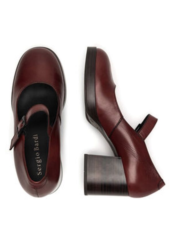 Sergio Bardi Czółenka WB-E1095-01SB Bordowy. Kolor: czerwony. Materiał: skóra